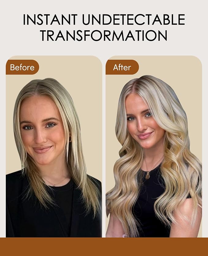 VINBAO Invisi Edge Tape in Hair Extensions Human Hair, 18in 50g 20pcs Caramel Blonde Highlights Platinum Blonde, Invisible Injected Tape Ins Luxury Remy Hair 18inch #27P60