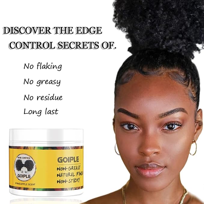 Edge Control Wax for Women Strong Hold Non-greasy, 4 OZ Edge Wax Styling Gel for Black Women Hair No Flaking, White Residue, Shine and Smooth, Long Lasting For All Hair Types (Pineapple Scent)