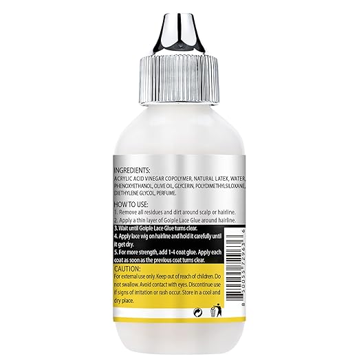 Wig Glue for Lace Front Wigs, Waterproof Lace Front Wig Adhesive & Silicone Applicator for Wigs, Strong Hold Transparent Lace Glue Edge Band for Hair Replacement Invisible Hair Bonding Adhesive(4PCS)