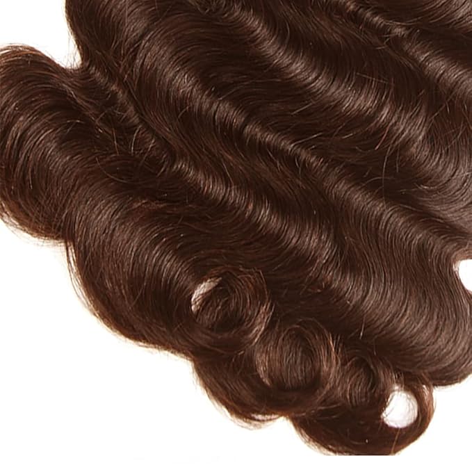 Dark Brown Bundles Human Hair Color 4 Body Wave Bundles 24 26 28 Inch Niegmeag Virgin Soft and Silky Remy Hair Extensions Double Weft Brown Body Wave Bundle Hair Weave