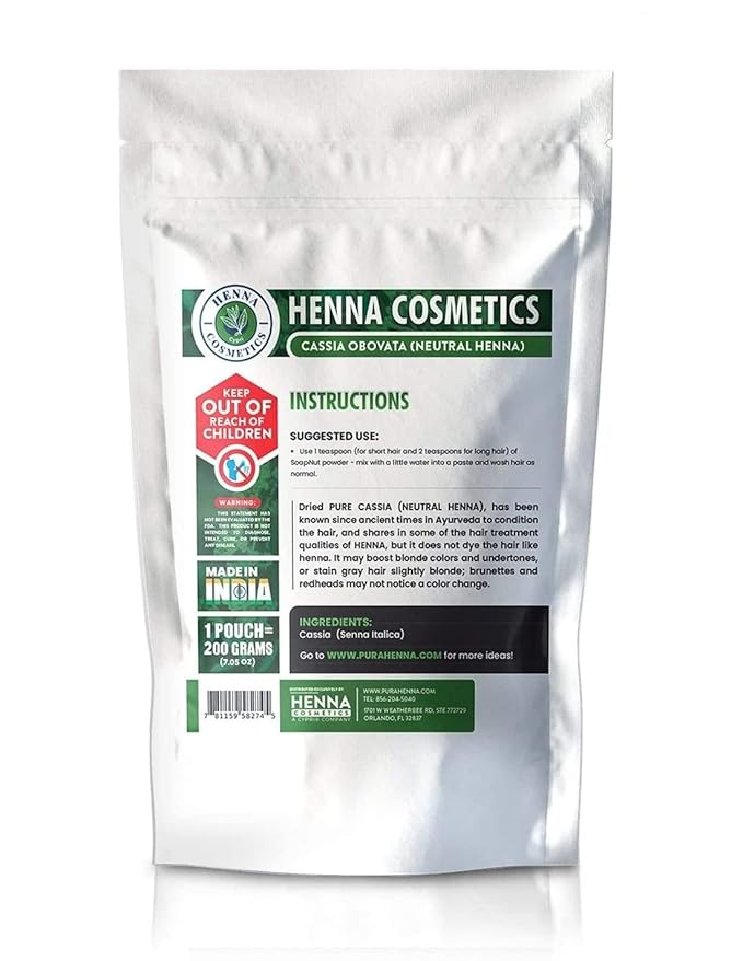 Natural Henna Hair Color Dye, 100% Pure Henna Powder for Hair Growth Organic (200g/7.05 ounce, Colorless)