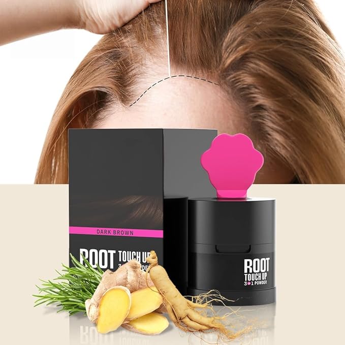 Gowwim Root Touch up Powder, Instantly Gray Hair Cover up Hairline Powder for Women & Men Waterproof and Sweatproof Root Cover Up Long-Lasting for Thinning & Loss Hair (Black1, 4g-1)