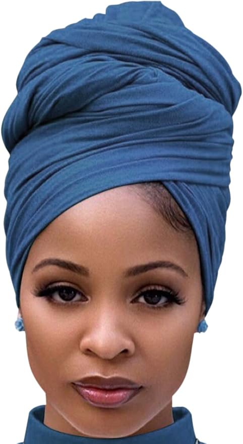 Harewom Head Wraps for Black Women Stretch Head Scarf Long African Hair Wraps Turban Headwraps Jersey Headbands