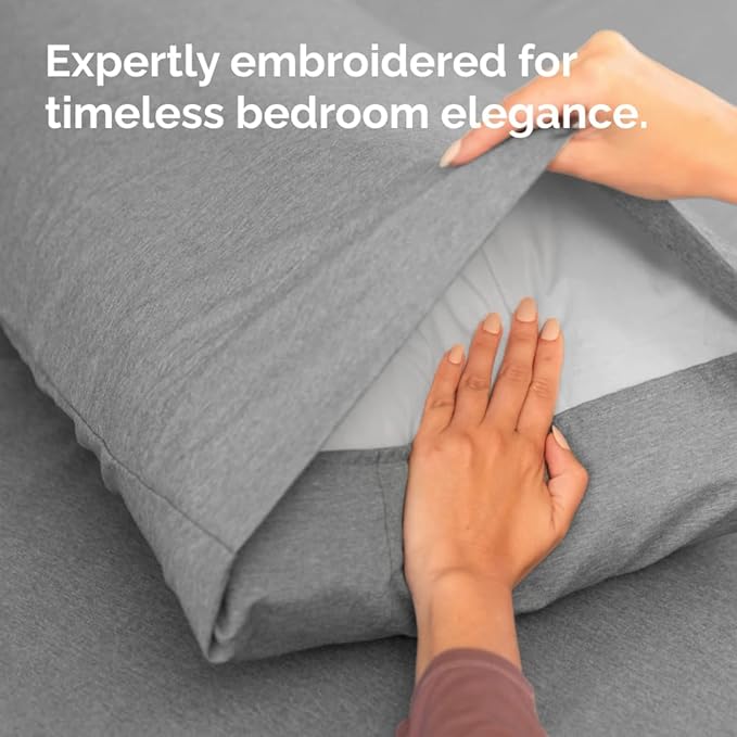 Queen Pillow Cases Set of 6 - Ultra Soft Hotel Quality Pillowcase Covers - Comfy & Wrinkle Free - Shrink, Stain and Fade Resistant - Machine Washable Pillow Protectors - 6 Piece Set - Heathered Grey
