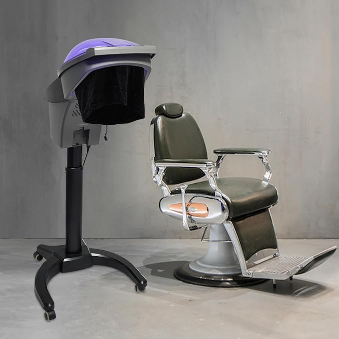 Hair Steamer, 7 Light Professional Standing Deep Conditioning Hair Steamer with Care Hood, 700W Height Adjust Ozone Household Hair Care Oil Treatment Dyeing Machine for Salons, Barbershops