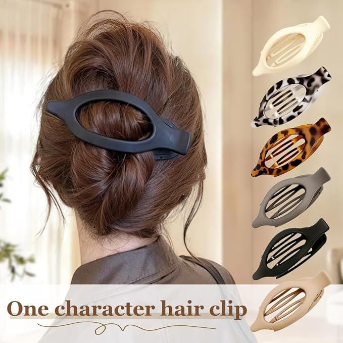 Flat Hair Clips for Women, French Hair Claw Clips for Thick, Thin, Long & Short Hair, Duck Billed Clips, No-Slip Grip Hair Styling Accessories for Women Girls Daily Use (Brown 3PCS)