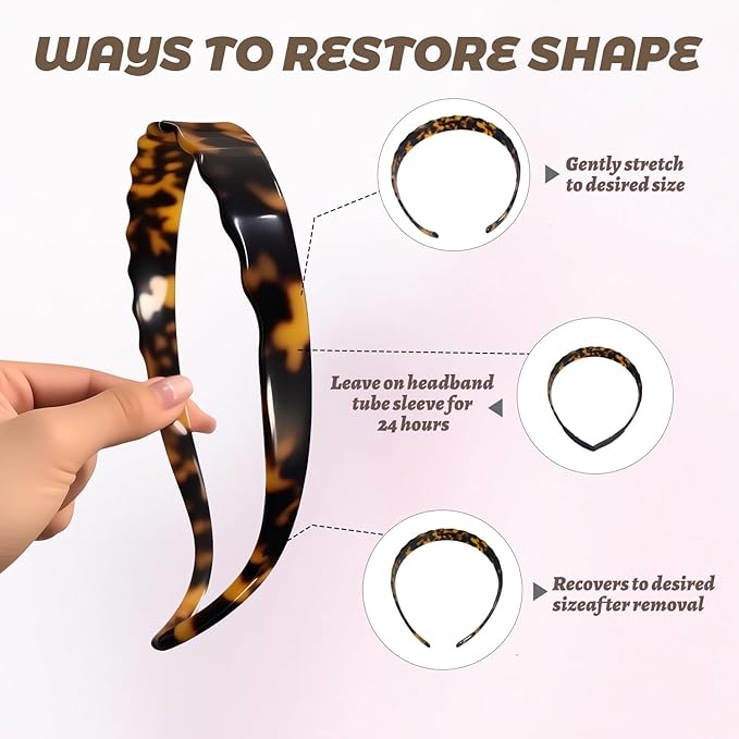 Acetate Hairbands for Women - Non-Slip Thin Headbands with Teeth, Eyewear-Friendly Design, 90s Retro Hair Accessories, No Pressure & No Headache Sunglasses Headband (Tortoiseshell)