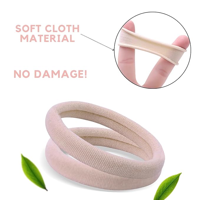 60 Pcs 2 Inch Blonde No Damage Hair Ties for Women Thick Hair, Large Soft Seamless Nylon Fabric Elastic Ponytail Holders Bands for Women
