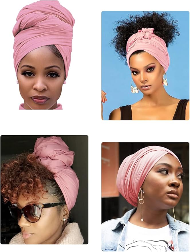 Harewom Head Wraps for Black Women Stretch Head Scarf Long African Hair Wraps Turban Headwraps Jersey Headbands