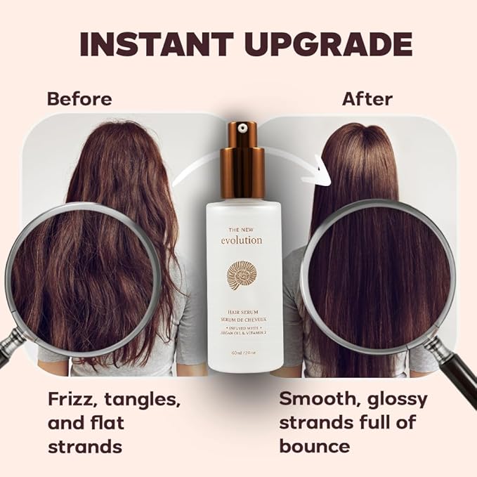 Evolution Argan Oil Serum - Vitamin E Treatment for Softening and Straightening Dry Hair - With Aloe Vera (4 Pack)