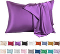 Mulberry Silk Pillowcase for Hair and Skin,King Size Cooling Silk Pillow Case with Hidden Zipper,Allergen Proof Dual Sides Soft Breathable Smooth Silk Pillow Cover for Women(King,Purple)