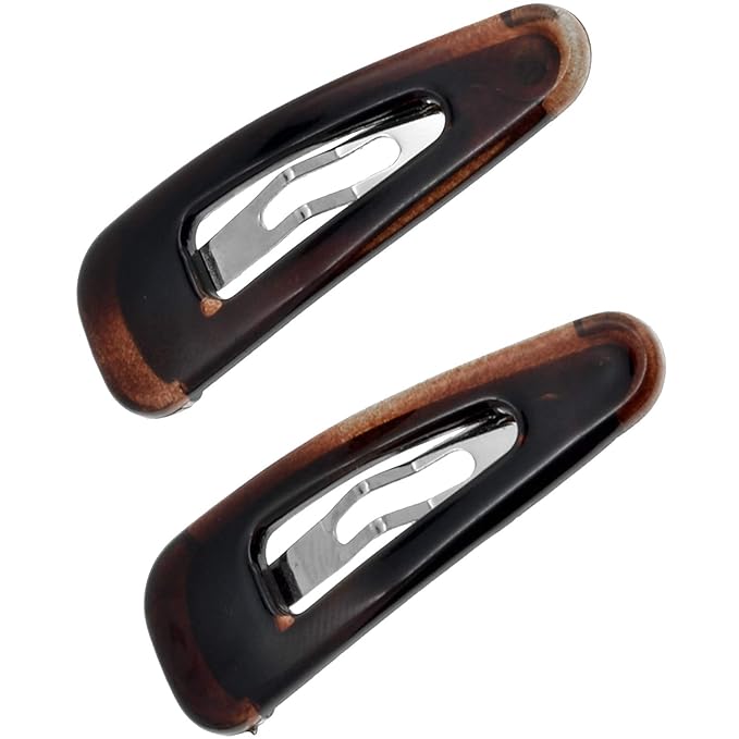 Camila Paris AD89/2 French Hair Barrettes Clips, Snap Hair Slides Clic Clac for Women, Styling Girls Side Slide-in Metal Snap Pin Hair Accessories for Women. Strong Hold, No Slip Grip, Made in France