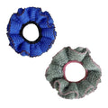 2 Pcs Soft Fabric Scrunchies for Hair,3.9 inch Medium Elastic Hair Ties Ropes Crochet Knit Silky Scrunchie for Women-Mixed Color 1