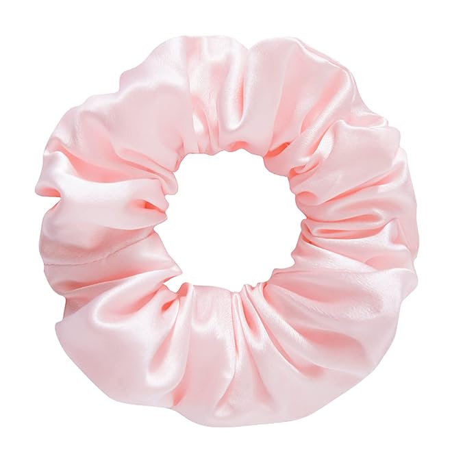 Mulberry Silk Hair Scrunchies, 100% Silk, No Damage for Frizz Prevention, Sleep and Night Scrunchie, Hair Accessories for Women (Pink, 1 Count)
