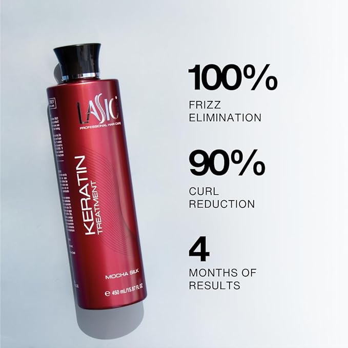 Lasio Mocha Silk keratin hair treatment- Frizz Eliminating, Strengthens & Smooths Hair with Keratin & Cacao Oil for Shine & Repair, Professional Salon Grade, Available in 15.87