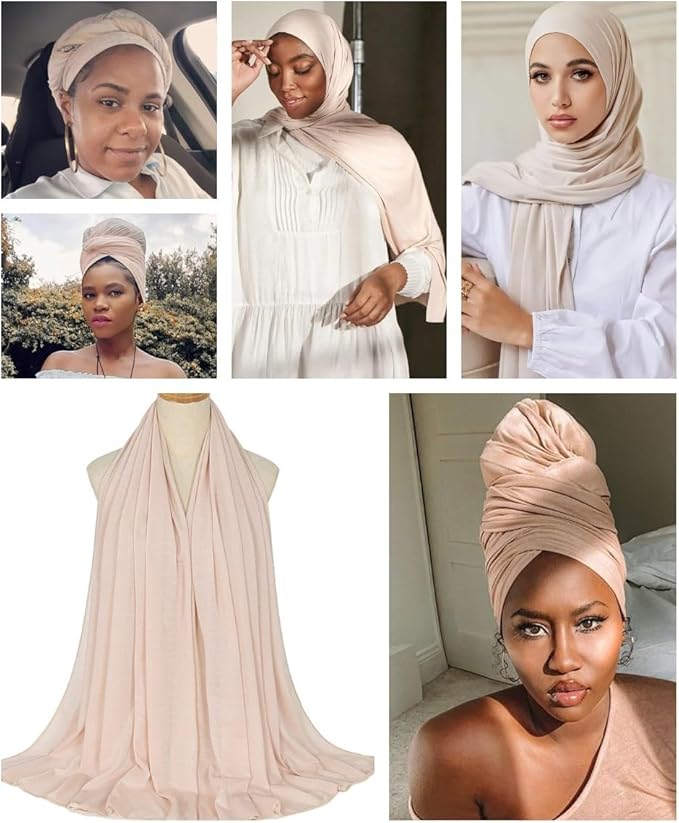 Harewom Head Wraps for Black Women Stretch Head Scarf Long African Hair Wraps Turban Headwraps Jersey Headbands