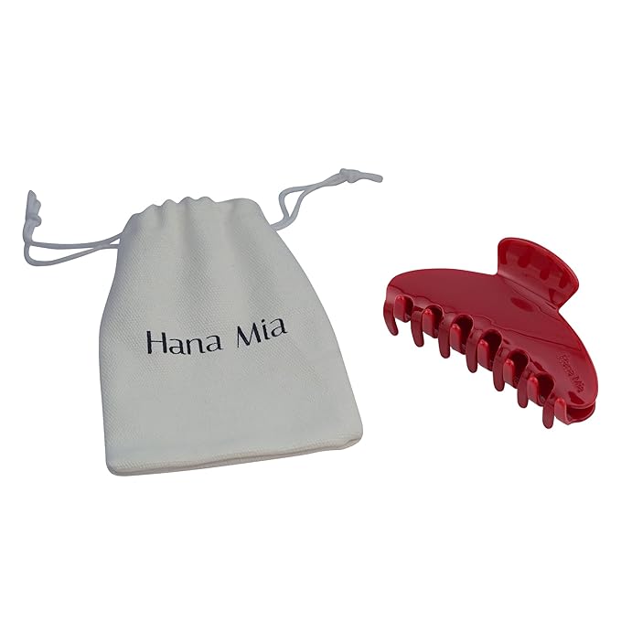 Luxury Red Claw Clip for Women | Our Acetate Red Hair Clip Feels Light, Looks Smooth and is Easy to Wear | Use for easy Half Ups with No Snagging and a Secure Grip in our Large Four Inch Size