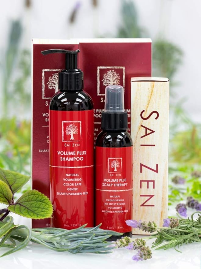 Volume Plus Set | Volumizing Shampoo 8 oz. & Scalp Therapy Spray 4 oz. | Anti-Thinning Formula | Made in USA | Sulfate, Alcohol & Paraben Free