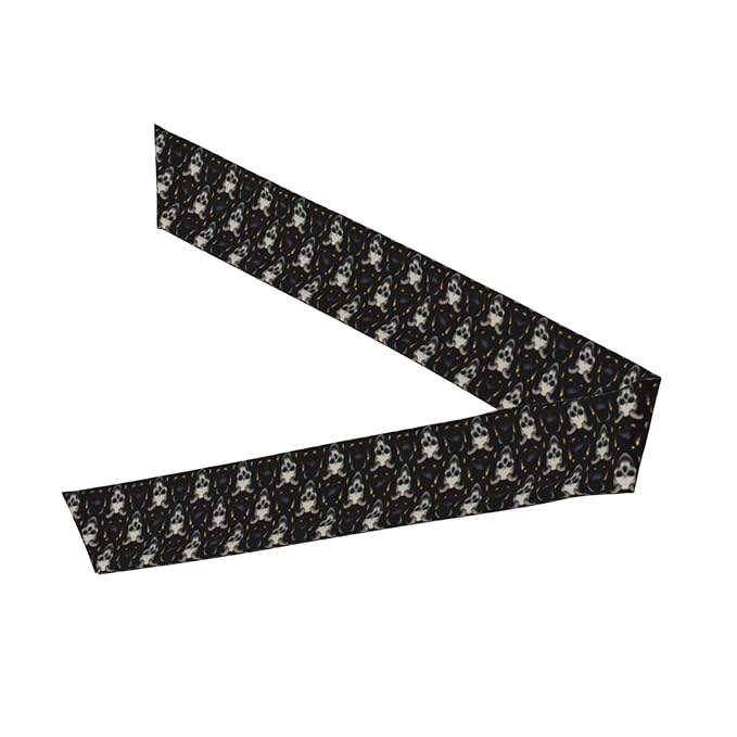 Boys Girls Sports Sweat Bands, Boho Style Long Head Band for Yoga Travel Spa, Cool Goth Raven Skull Goat Headdress Hair Accessories