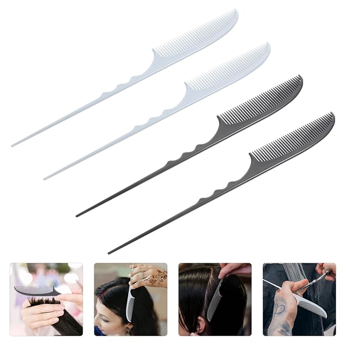 Anti-Static Pin Tail Comb 8.81 Inch Hair Styling Tool for Natural Curly Thick Hair Professional Hairdressing Comb for Sectioning and Detangling