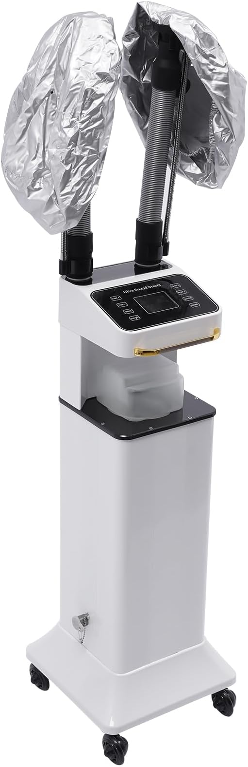 DNYSYSJ Salon Hair Steamer, White Nano Mist Hair Steamer Multi-Functional Nano Hair Color Processor Two Caps Hair Oil Machine, 650W Vertical Hair Steamer for Hair Salon Deep Hair Care Repair, Basics