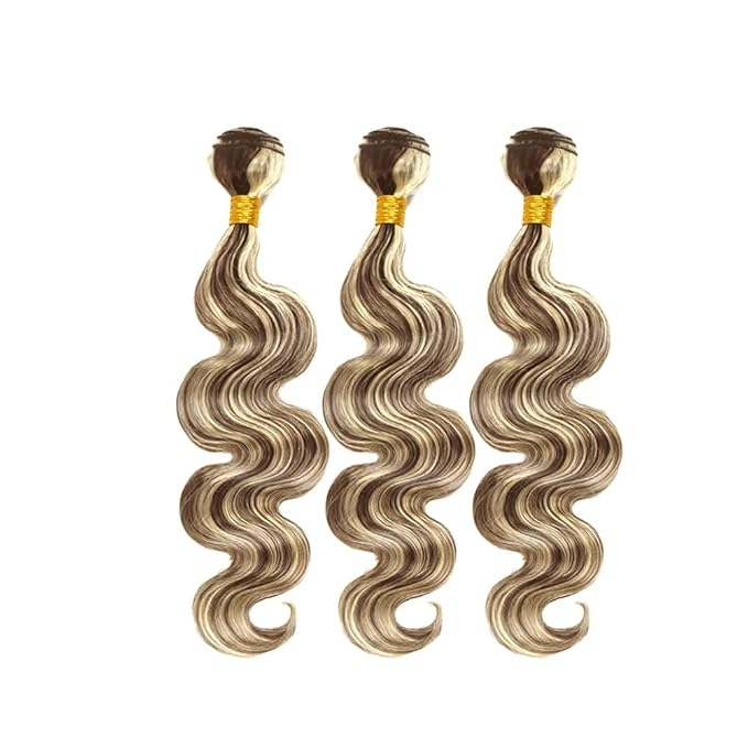Blonde Bundles Human Hair Highlight Body Wave Bundles 22 24 26 Inch 2 Tone Black and Blonde Body Wave Bundle Niegmeag Brazilian Virgin Remy Hair Extensions 300g