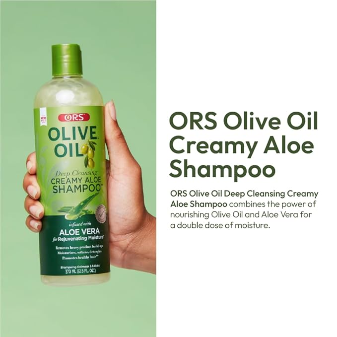 ORS Olive Oil Moisture Restore Creamy Aloe Shampoo Infused with Aleo Vera 12.5 Ounce (Pack of 2)