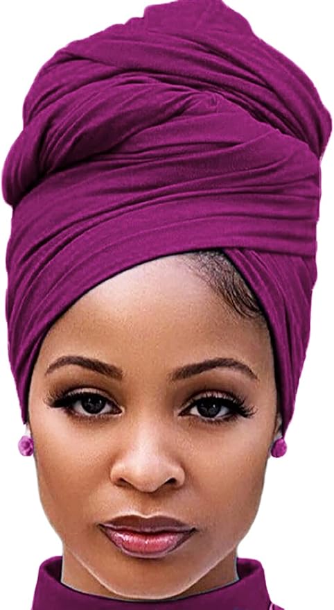Harewom Head Wraps for Black Women Stretch Head Scarf Long African Hair Wraps Turban Headwraps Jersey Headbands