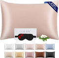 100% Mulberry Silk Pillowcase 22 Momme (SGS Certified) with Free Silk Eye Mask - Luxury Gift-Ready Folded Packaging, Cooling Pillow Cover for Hair & Skin Care (Rose Gold, Standard (1 Pack))