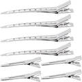 8 Pcs Hair Clips for Styling, Duck Bill Clips, Rustproof Metal Alligator Pin Curl Clips, Duck Billed Hair Clips, Hair Sectioning Clips, Duck Clips for Hair, Curls (Silver, 3.54, 1.77 inch)