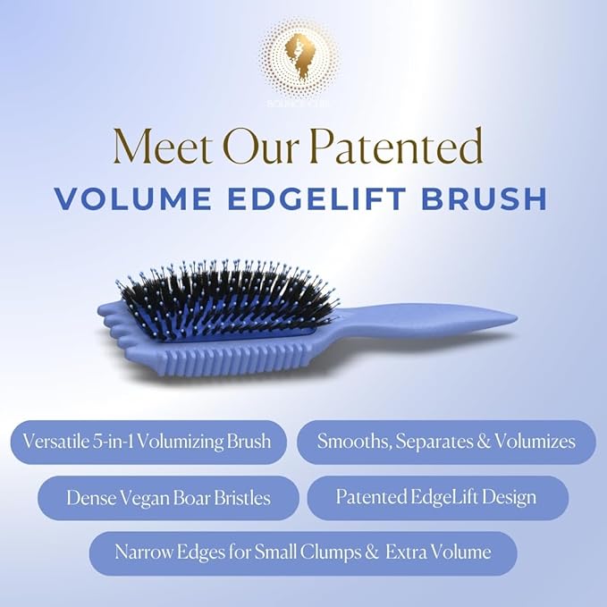 Bounce Curl Volume EdgeLift Brush, 5-in-1 Tool for Volumized, Defined Curls, Waves & Coils - Blue