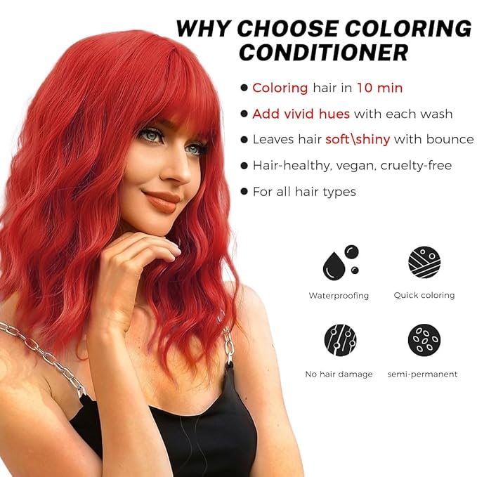 SOVONCARE Red Hair Color Depositing Conditioner Mask 5.28 OZ, Cruelty-Free