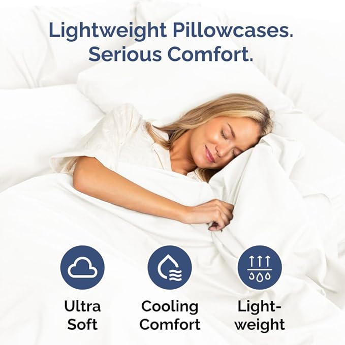 King Pillow Cases Set of 2 - Ultra Soft Hotel Quality Pillowcase Covers - Comfy, Cozy & Wrinkle Free - Shrinkage and Fade Resistant - Machine Washable Pillow Protectors - 2 Piece Set - Antique White