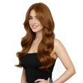 Moresoo Invisible Clip in Extensions Real Human Hair Copper Brown Hair Extensions Clip ins Remy Human Hair Long to Add Length for Women Pu Skin Invisible 120g/7pcs 22in