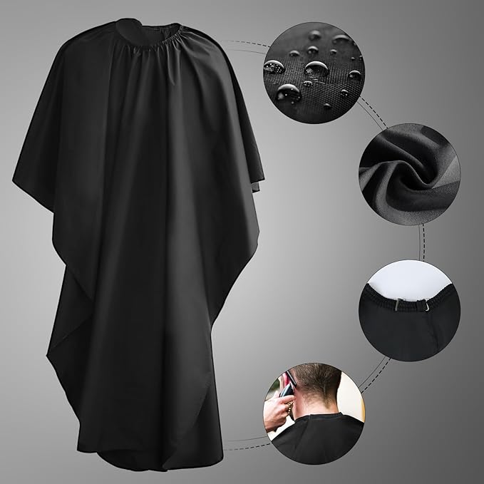 Hair Cutting Cape with Adjustable Neckline, Professional Barber Cape for Men/Women, Waterproof Hairdressing Salon Cape
