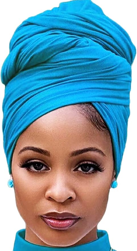 Harewom Head Wraps for Black Women Stretch Head Scarf Long African Hair Wraps Turban Headwraps Jersey Headbands