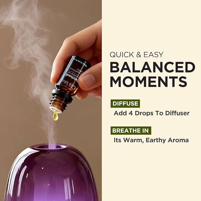Gya Labs Patchouli Essential Oil - 0.34 Fl Oz - for Hair, Skin, Diffuser, Aromatherapy & DIY Candle Making Scent