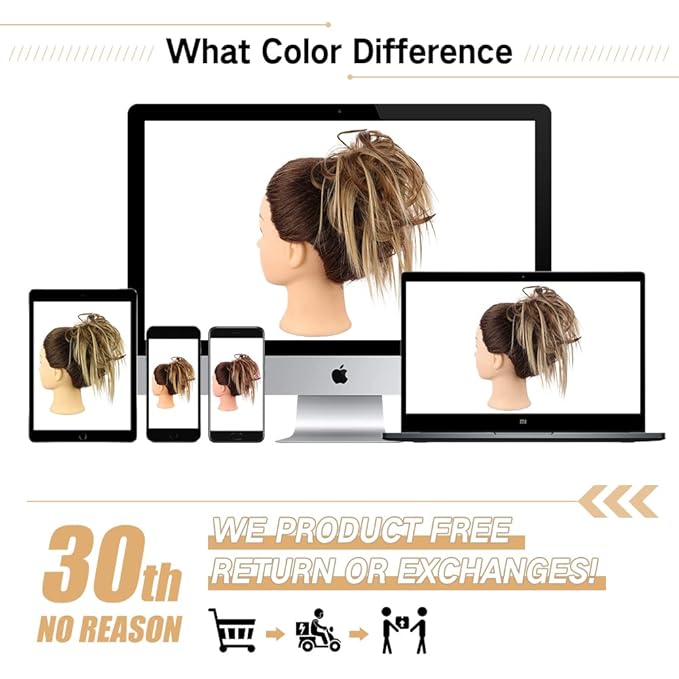 HMD Tousled Updo Messy Bun Hairpiece Hair Extension Ponytail with Elastic Rubber Band Updo Ponytail Hairpiece Synthetic Hair Extensions Scrunchies Ponytail Hairpieces for Women