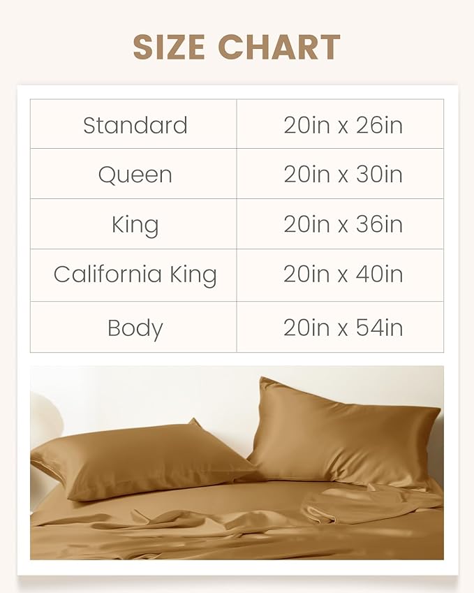 THXSILK 100% Mulberry Silk Pillowcase for Hair and Skin, Grade 6A+ Mulberry Silk Pillow Case, Hypoallergenic Pillow Case with Zipper, 1pc(California King Size 20"x40", Metallic Gold)