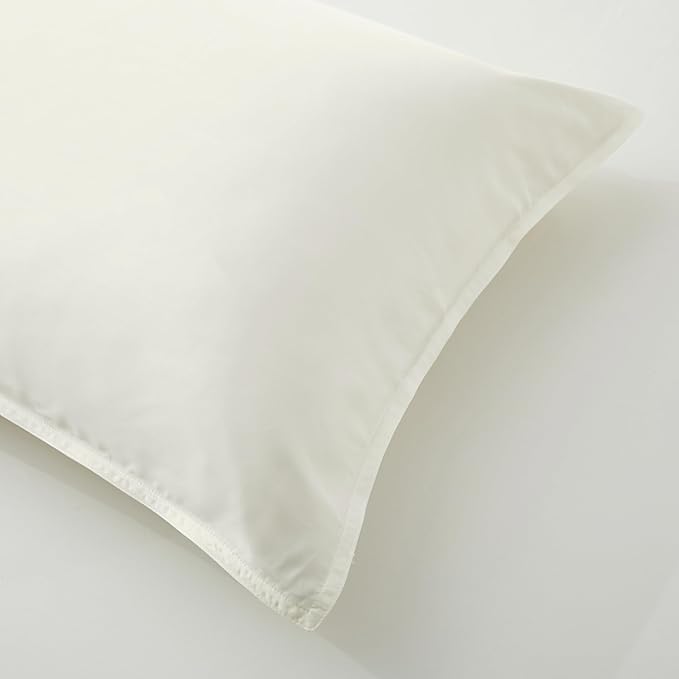 Luxury Bamboo Market | Queen Envelope Pillowcase Set | 100% Viscose Made from Bamboo | Organically Grown | Ultra Soft | Cooling | 2pcs [Opulent Ivory]