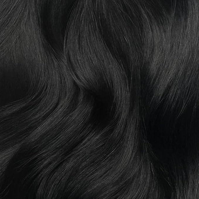 Luxy Hair 20" Jet Black Halo Clip-In Hair Extensions (180 grams) 100% Remy Human Hair, Quick Volume, 10-Piece Set, Blends Easily