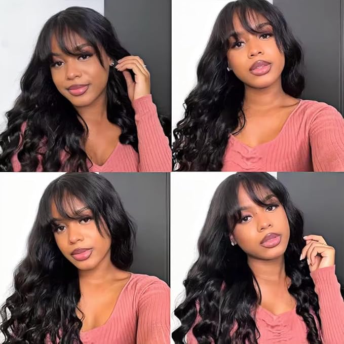 Bundles Human Hair Color 1B Body Wave Bundle Niegmeag Unprocessed Brazilian Virgin Remy Hair 3 Bundles 14 16 18 Inch Double Weft Natural Black Body Wave Bundle Hair Weave