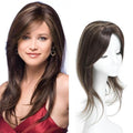 UDU Hair Toppers for Women: Synthetic Fiber, Ash Brown, Multi-layer, Long Straight Wavy, Clip in Wiglets with Fringe Bangs