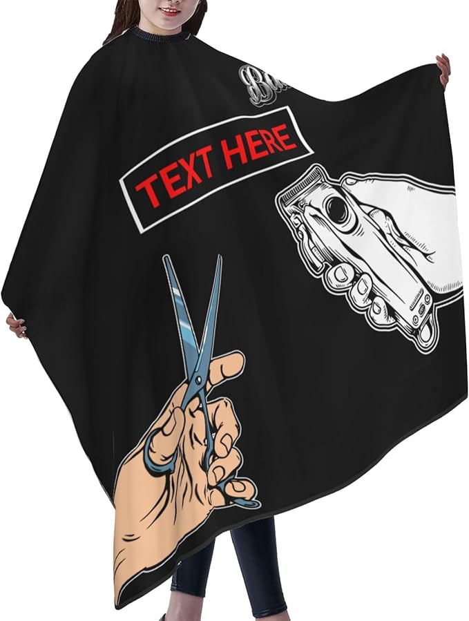 Custom Barber Cape for Men Personalized Professional Hair Cutting Cape with Text for Home Salon Barbershop