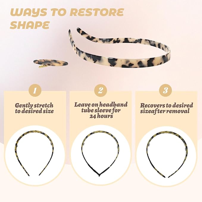 Hair Bands Eyewear-Friendly Design, Hairbands for Women - Non-Slip Thin Headbands with Teeth, No Pressure & No Headache Sunglasses Headband (Beige Tortoiseshell)