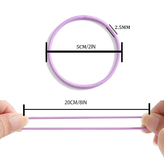 500 PCS Hair Ties for Thin Hair - 2.5mm x 5cm Premium Nylon Black Hair Tie Bulk for Women Girl Small Ponytail Holders Men Hair Elastic Band(Multicolor)