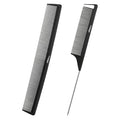 2Pcs Combs for Women and Men，Professional Black Carbon Fiber Teasing Comb，Combs for Hair Stylist, Fine and Wide Tooth Styling Comb for All Hair Types（Style 1）