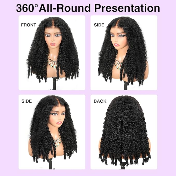 7x6 Burmese Curly Glueless Wigs Human Hair Pre Plucked Pre Cut 250% Density Drawstring Wig Human Hair 7x6 HD Lace Front Wigs Human Hair for Black Women Wear and Go Glueless Wig Natural Color 26inch