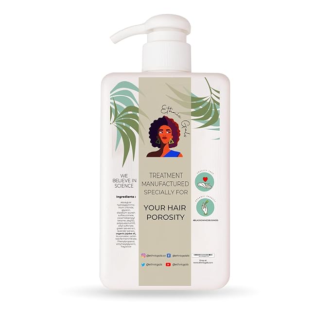 Ethnic Gals High Porosity Hair Mask - Deep Moisture & Repair Treatment for Curly, Coily, Dry Hair with Shea Butter & Argan Oil, Restores Softness & Shine, 9.5 fl oz (280ml)
