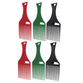 6pcs Plastic Hair Pick Combs for Afro Curly Hair Wide Tooth Detangling Accessories for Men and Women for Frizz Reduction and Smooth Styling